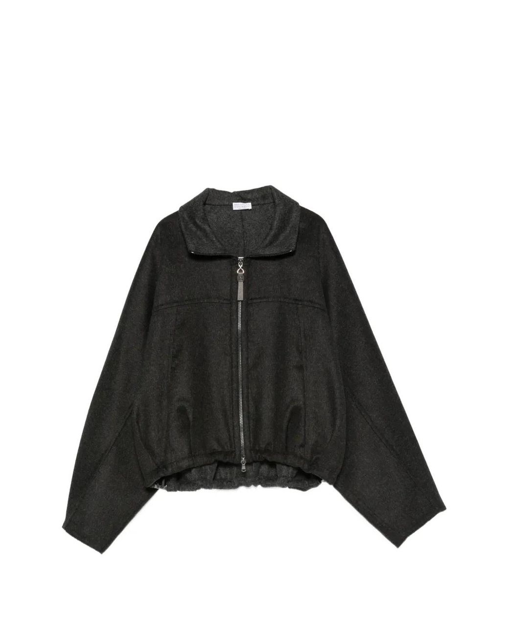 Brunello Cucinelli Black Hand-Crafted Bomber Jacket