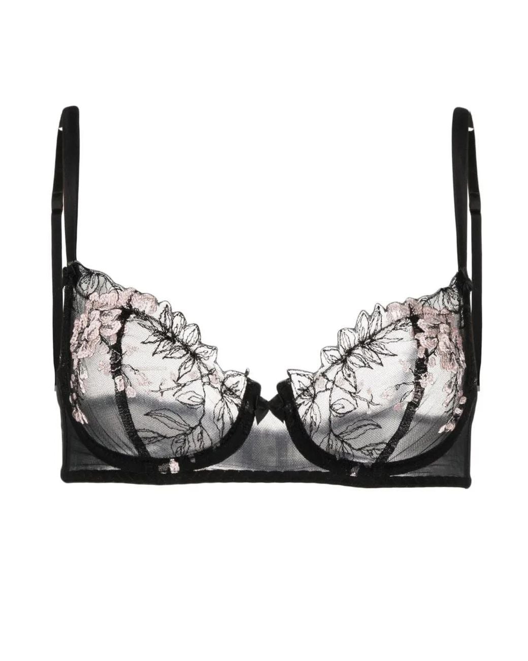 Gilda & Pearl Black Lace Silk Bra