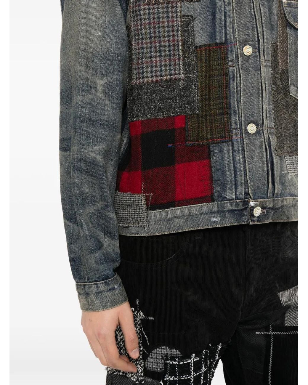 Junya Watanabe Green X New Manual Patchwork Denim Jacket for men