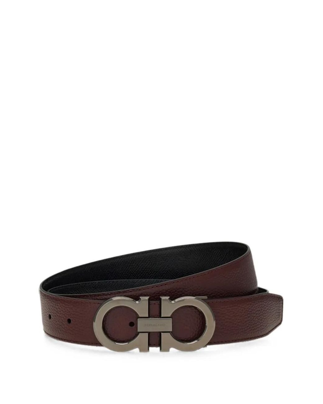 Ferragamo Brown Reversible And Adjustable Gancini Belt for men