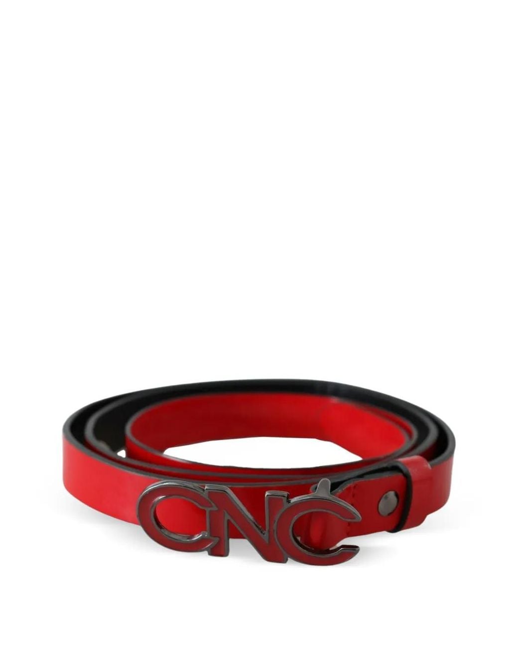 CoSTUME NATIONAL Red Cnc Logo Leather Belt