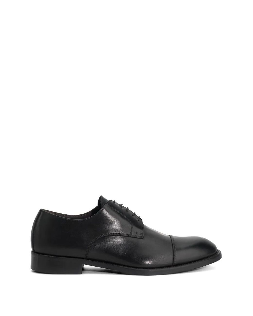 Boggi Black Leather Derby Shoes for men