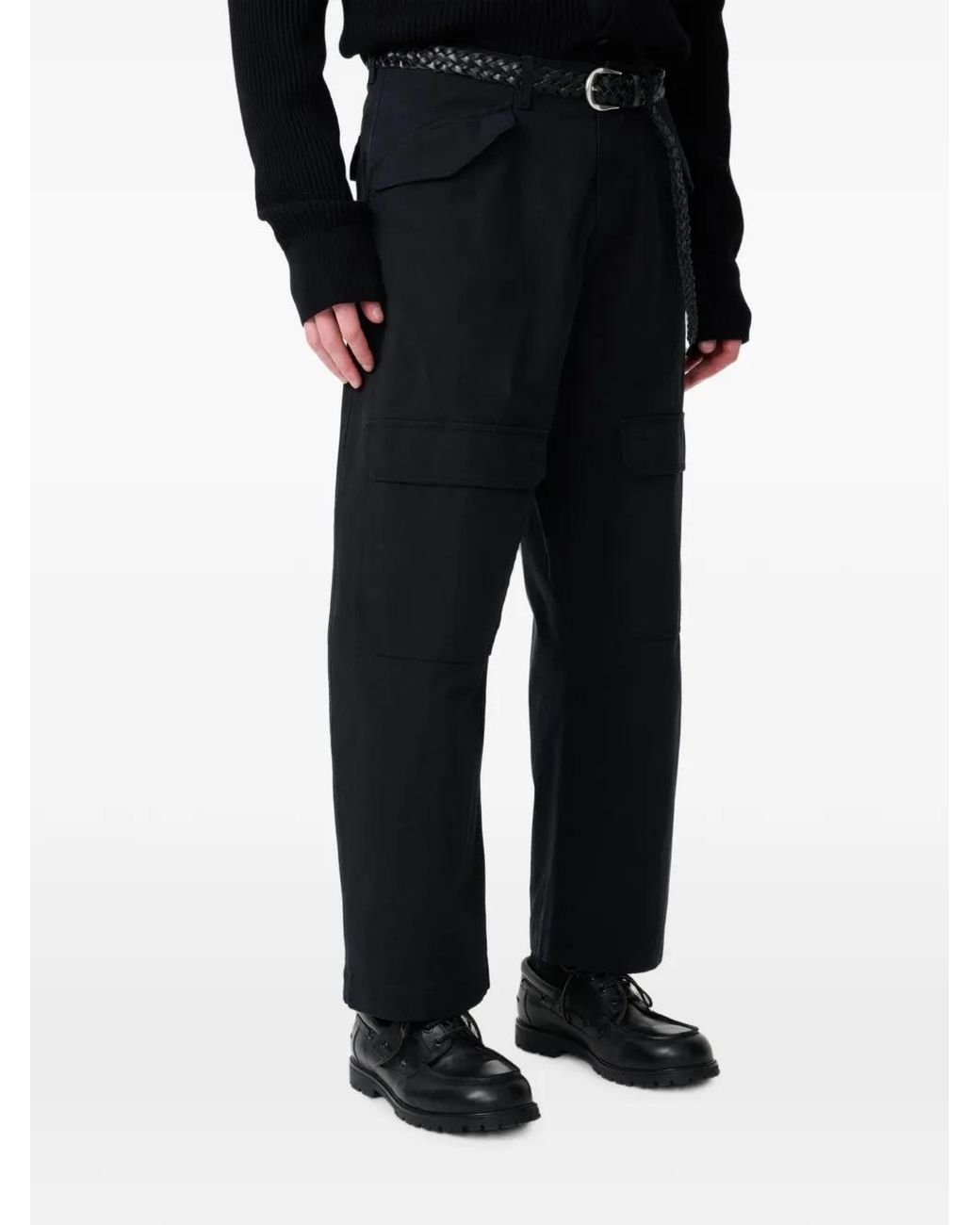 Studio Nicholson Black Ravel Straihgt-Leg Trousers for men
