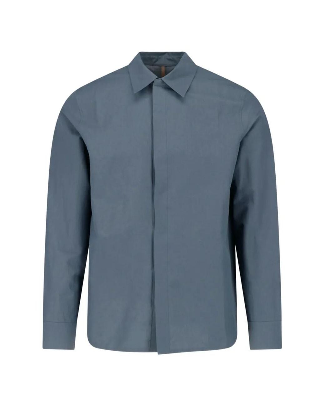 Arc'teryx Blue Stema Ls Concealed-Front Long-Sleeve Shirt for men