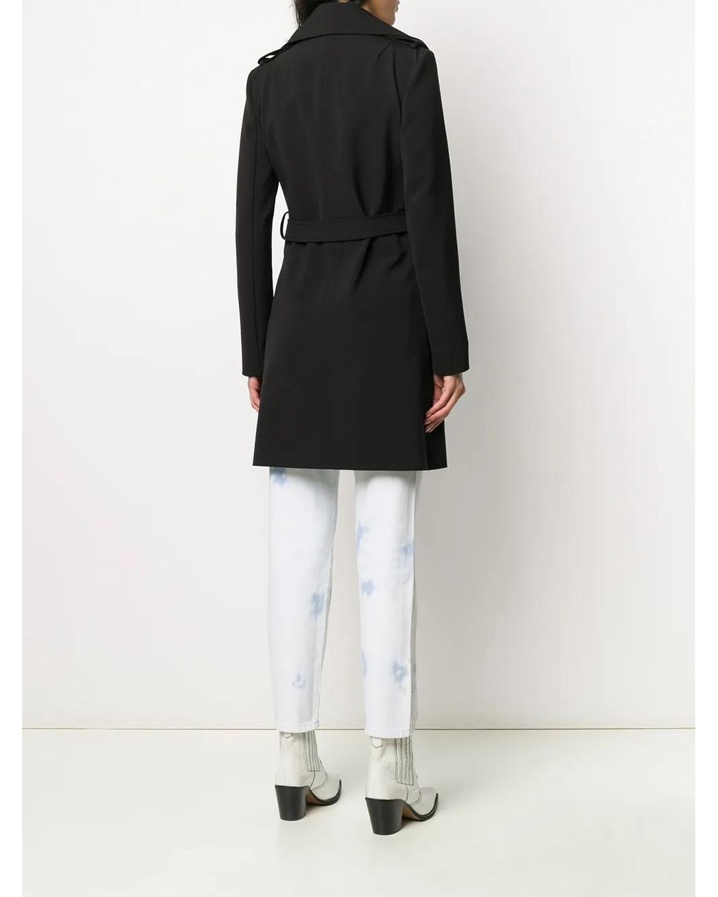 Patrizia Pepe Black Double Breasted Trench Coat