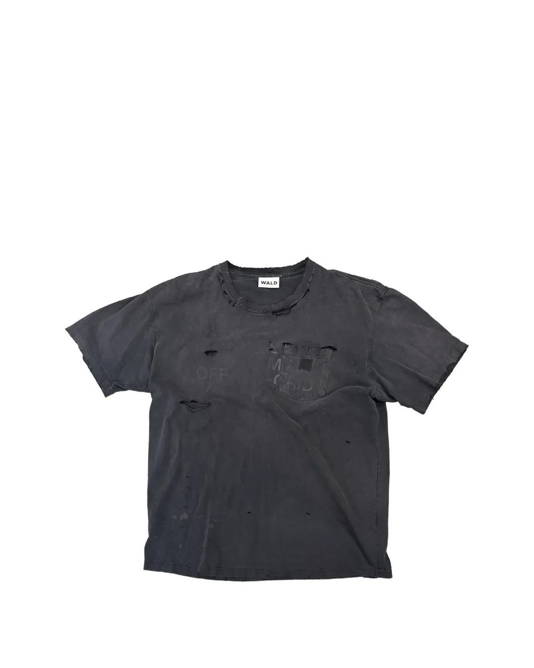 Waldi Blue Reworked Work Distressed T-Shirt for men