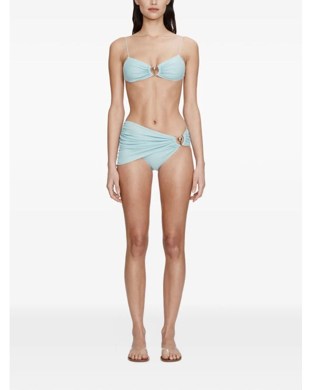 Christopher Esber Orbit Bikinitop Met Ruches in het Blue