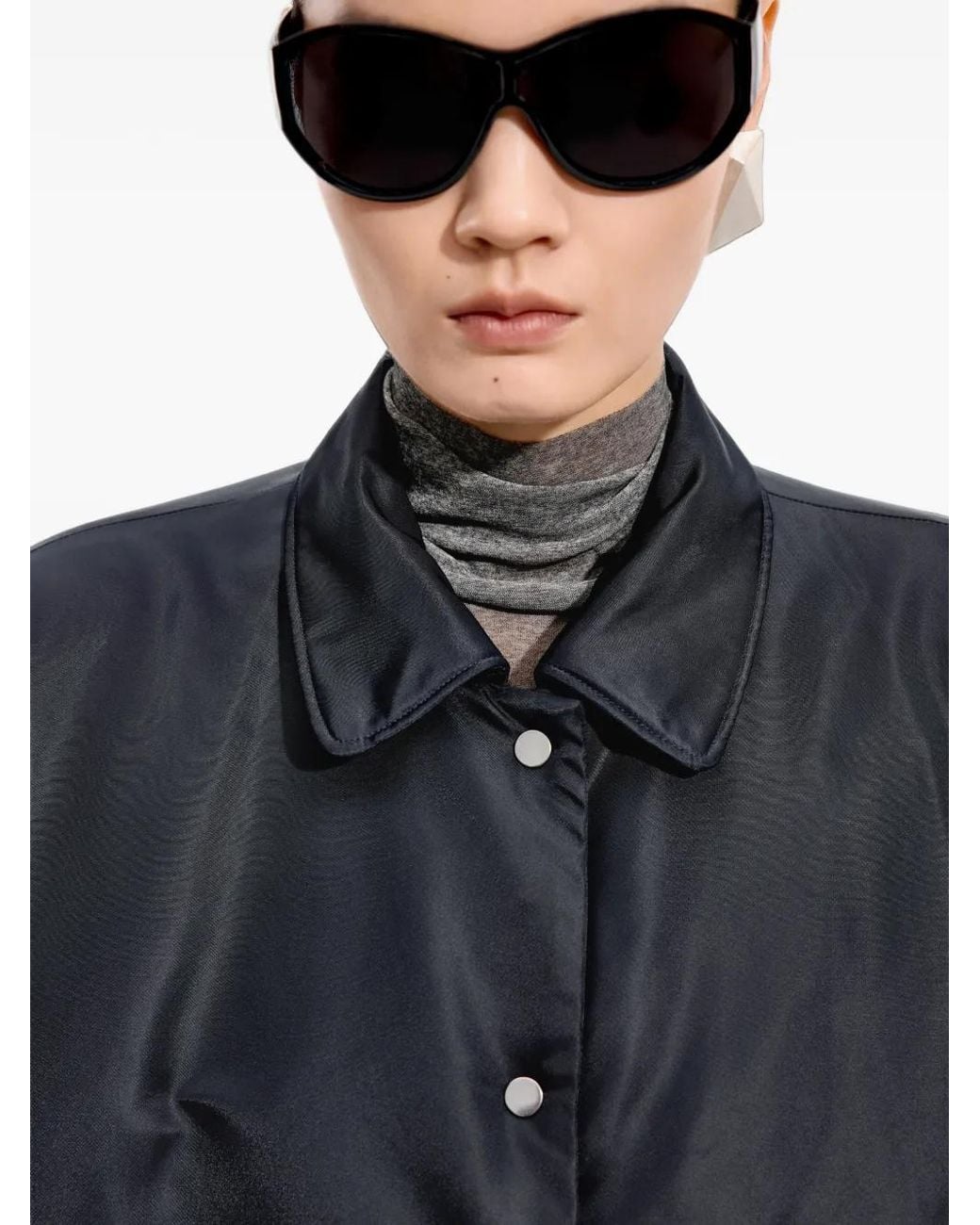 JNBY Blue Oversized Button-Up Jacket