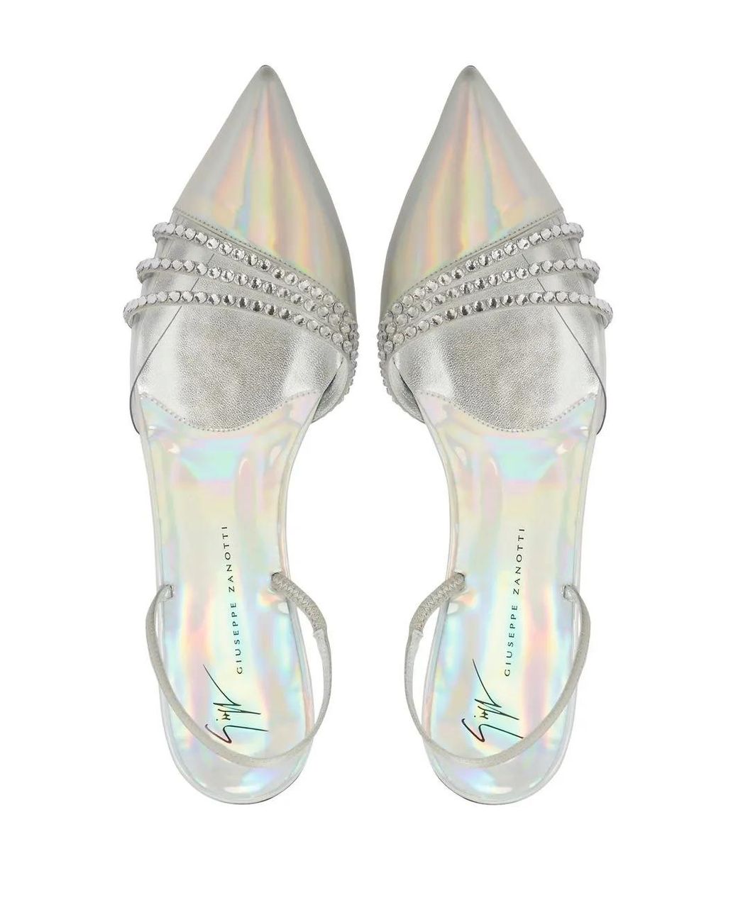 Giuseppe Zanotti White Claralie Slingback-Sandalen