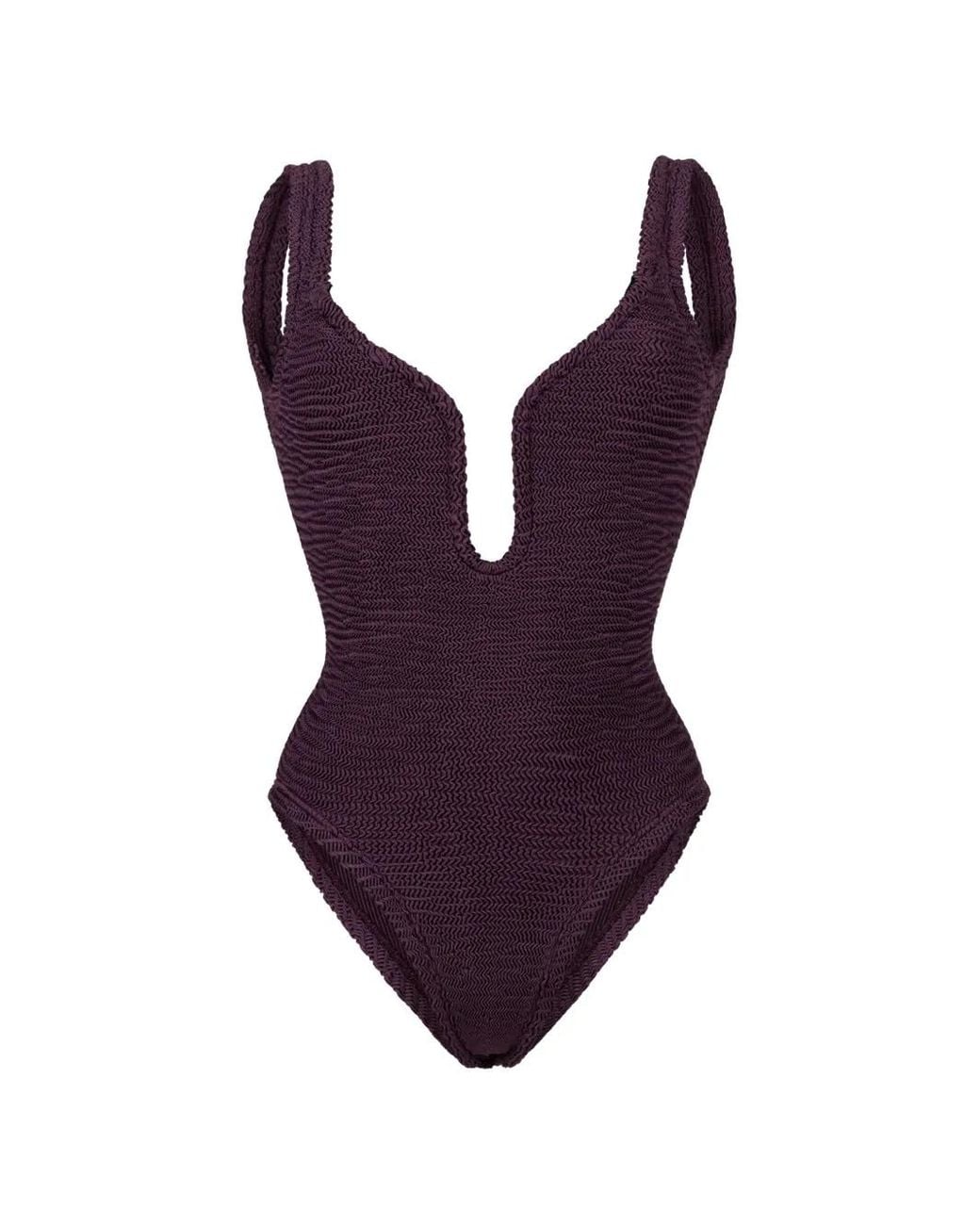 Paramidonna Purple Mika Crinkle-Effect Swimsuit