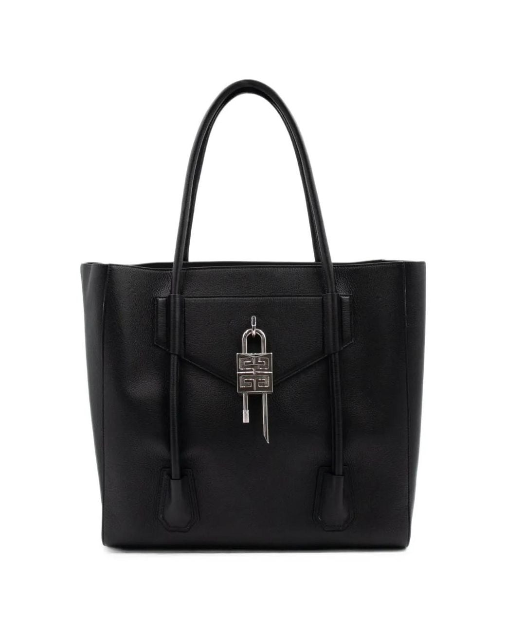 Givenchy Black Medium Antigona Soft Lock Padlock-Detail Tote Bag for men