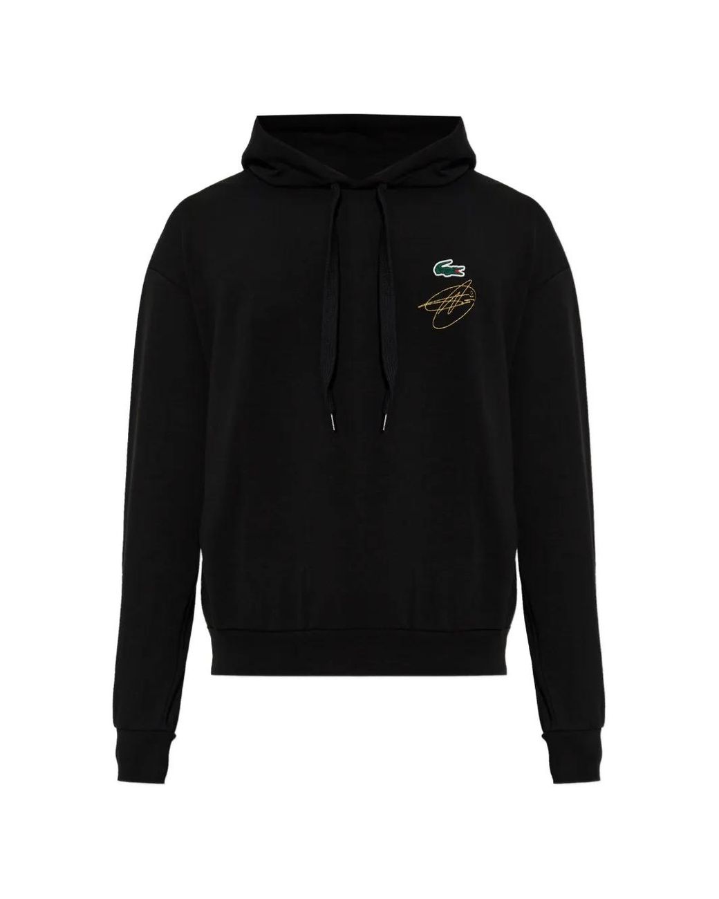 Lacoste Black X Novak Djokovic Logo-Embroidered Hoodie for men