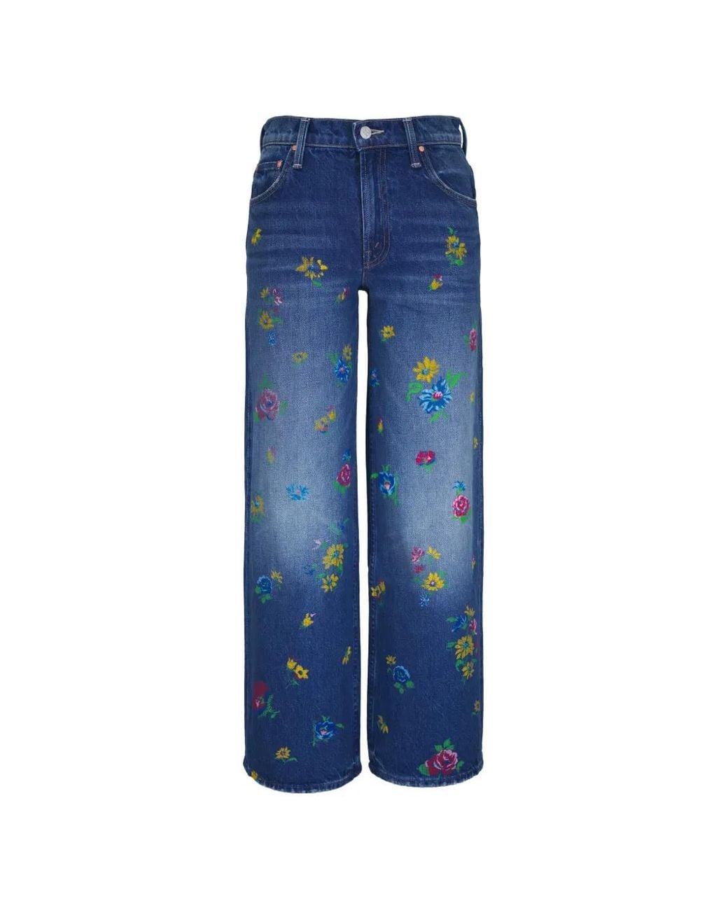 Mother Blue Floral Jeans