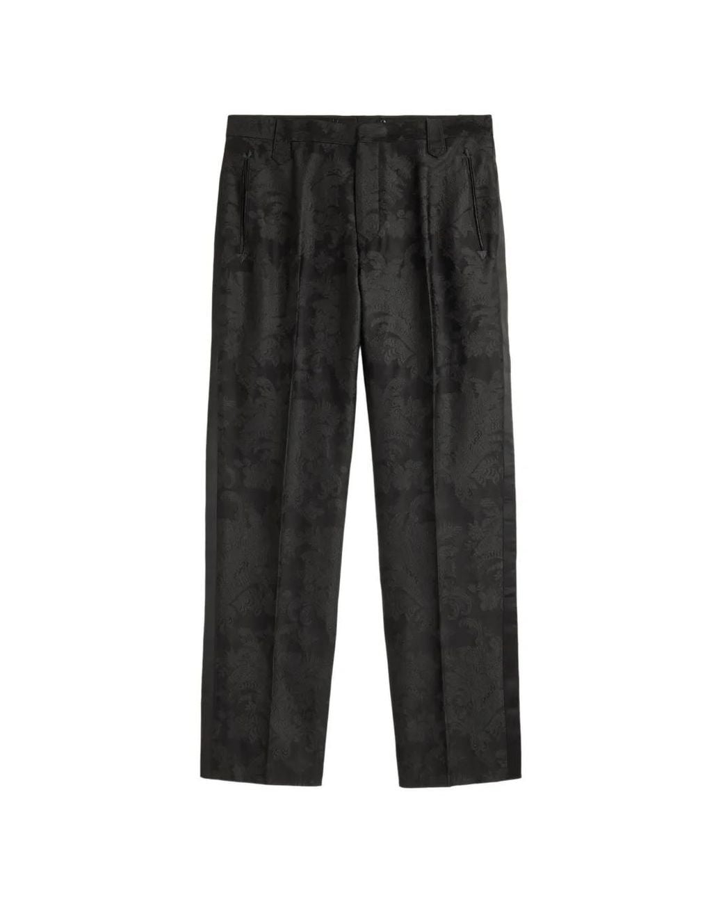RRL Black Jacquard-Patterned Silk-Blend Trousers for men