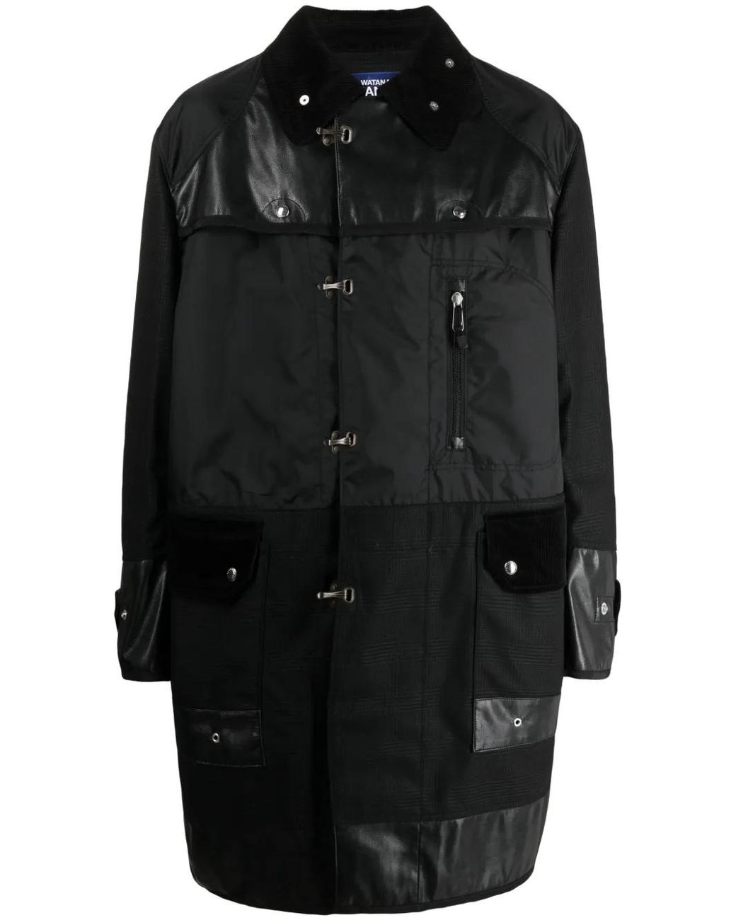 Junya Watanabe Black Panelled Single-Breasted Parka for men