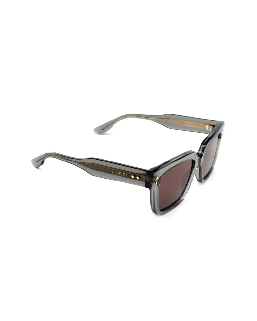Gucci Multicolor Logo-Print Square-Frame Sunglasses for men