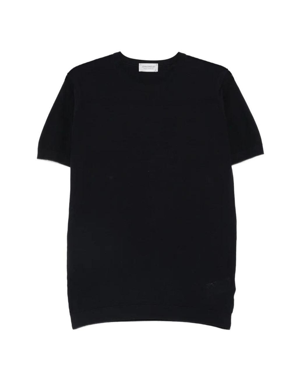 John Smedley Black Pique-Knit Ribbed-Trim T-Shirt for men