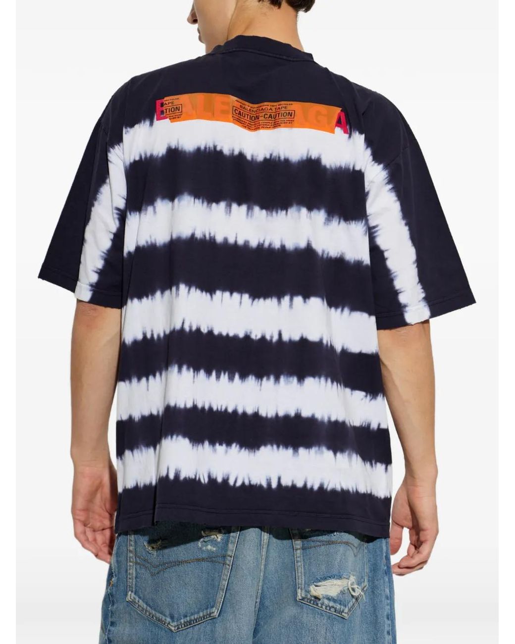 Balenciaga Blue T-Shirt With Logo for men
