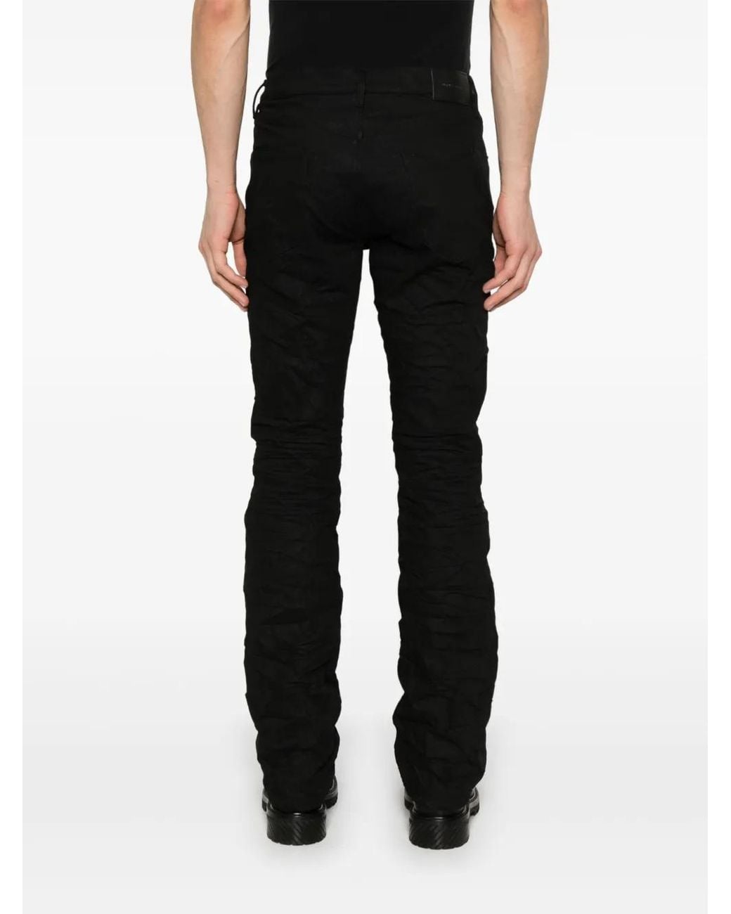 Purple Brand Black Raw Flared Jeans for men