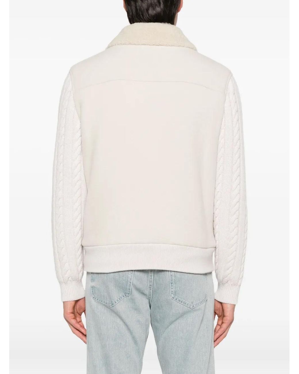 Eleventy Natural Cable-Knit Jacket for men