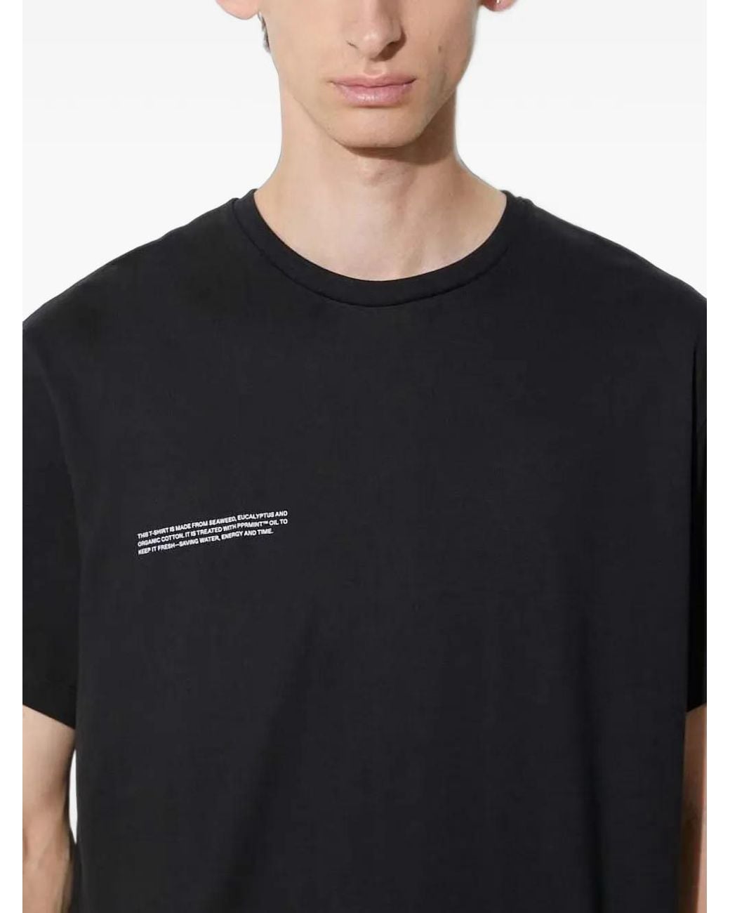 PANGAIA Black Logo-Print T-Shirt