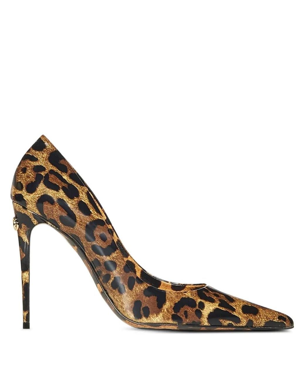 Dolce & Gabbana Metallic Leopard-Print Heeled Pumps
