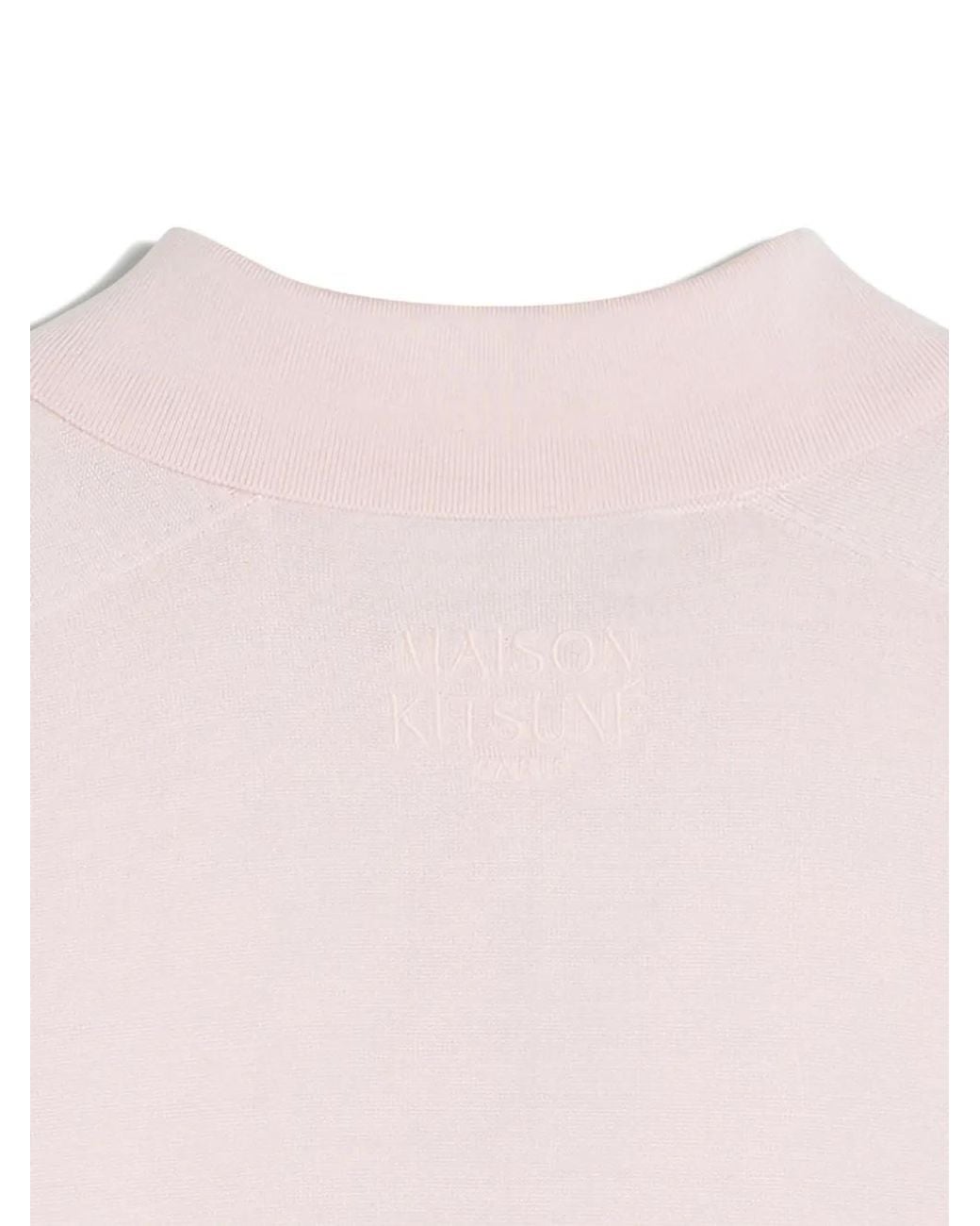 Maison Kitsuné Pink Patch-Pocket Cardigan