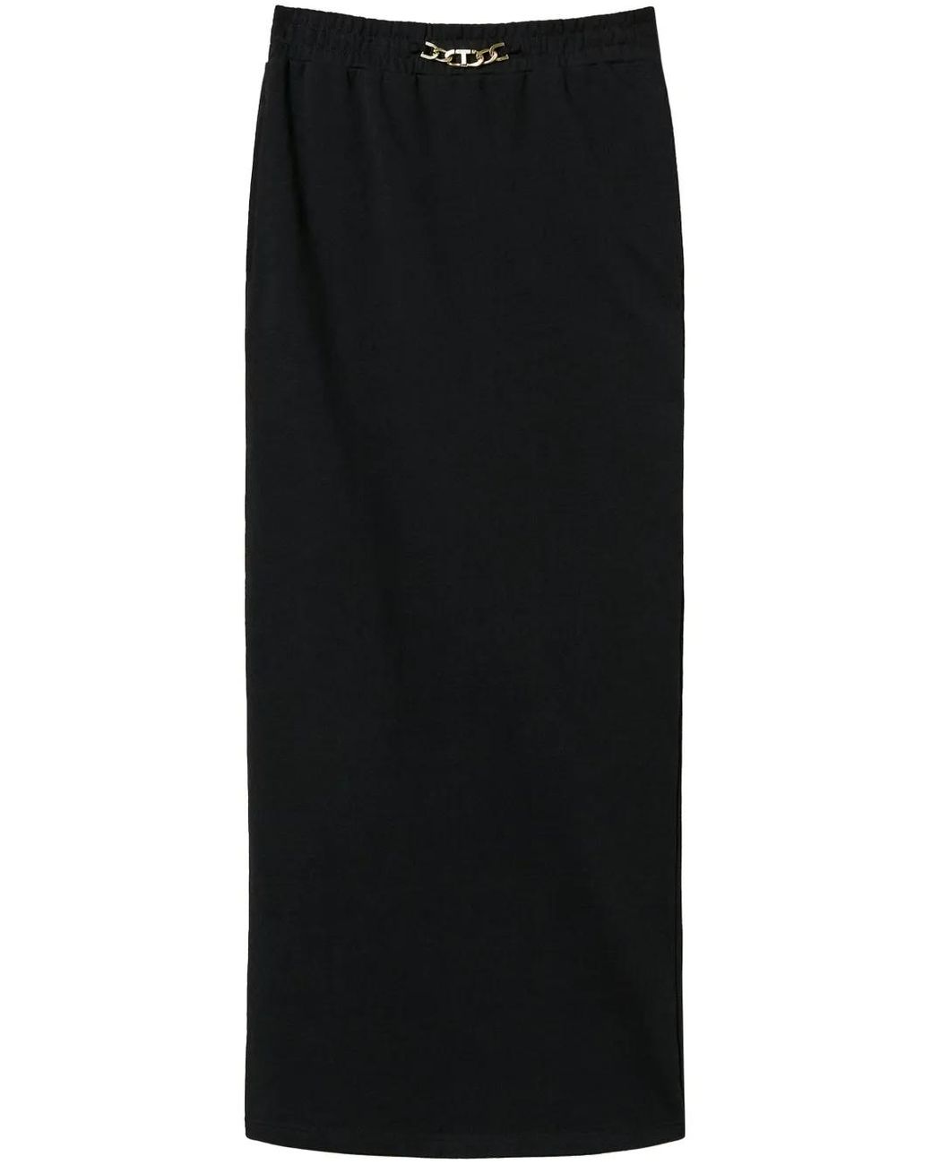 Twinset Black Cotton Maxi Skirt
