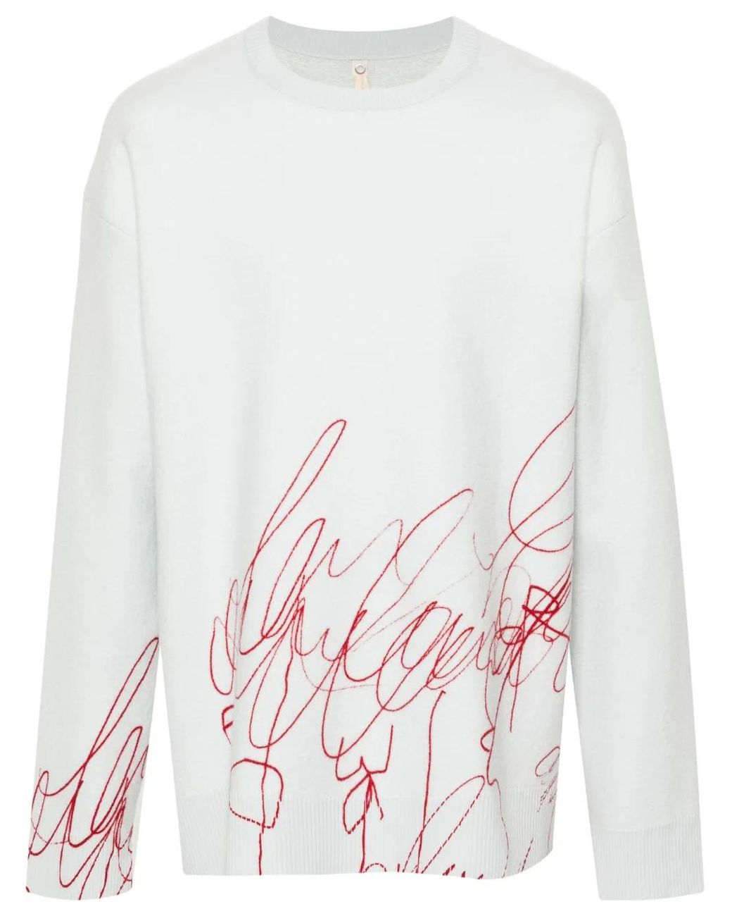 OAMC White Scribble-Print Fleece Sweater for men