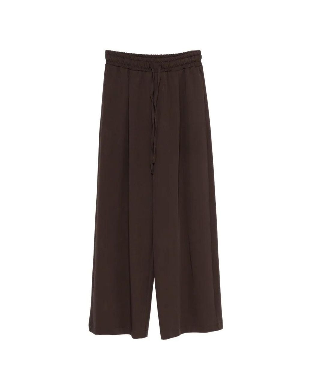 ViCOLO Brown Drawstring Wide-Leg Trousers