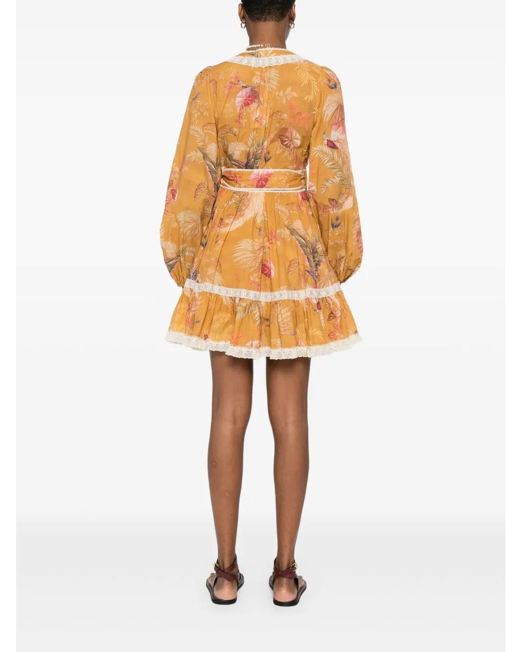 Zimmermann Ascension Mini-Jurk Met Franje in het Orange