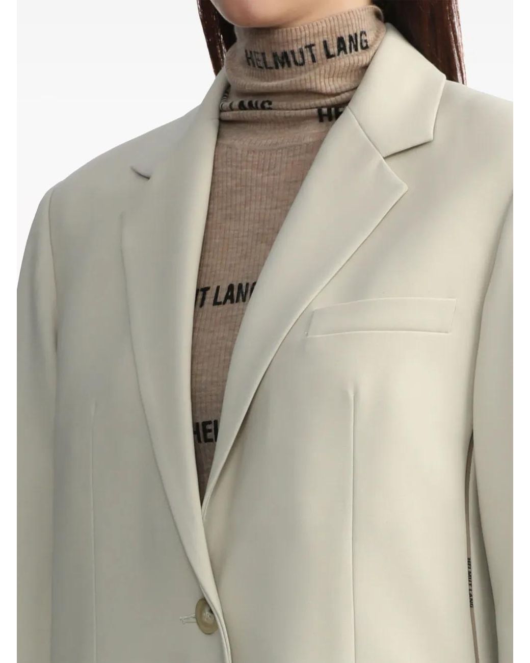 Helmut Lang White Tailored Single-Breasted Blazer