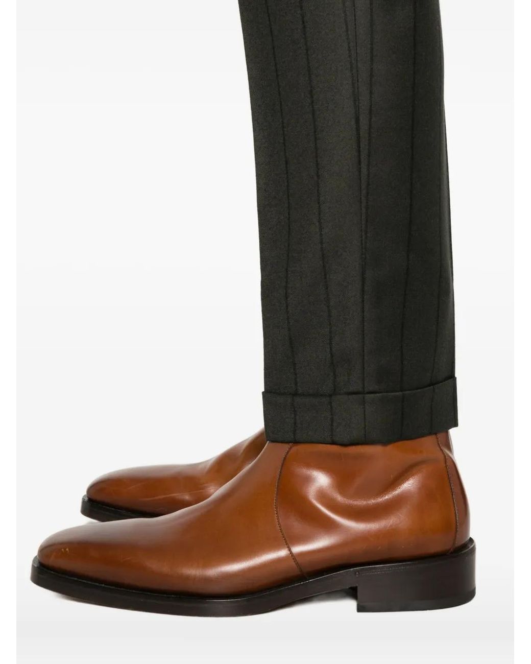 Pantaloni Gessati Con Pieghe di Berwich in Gray da Uomo