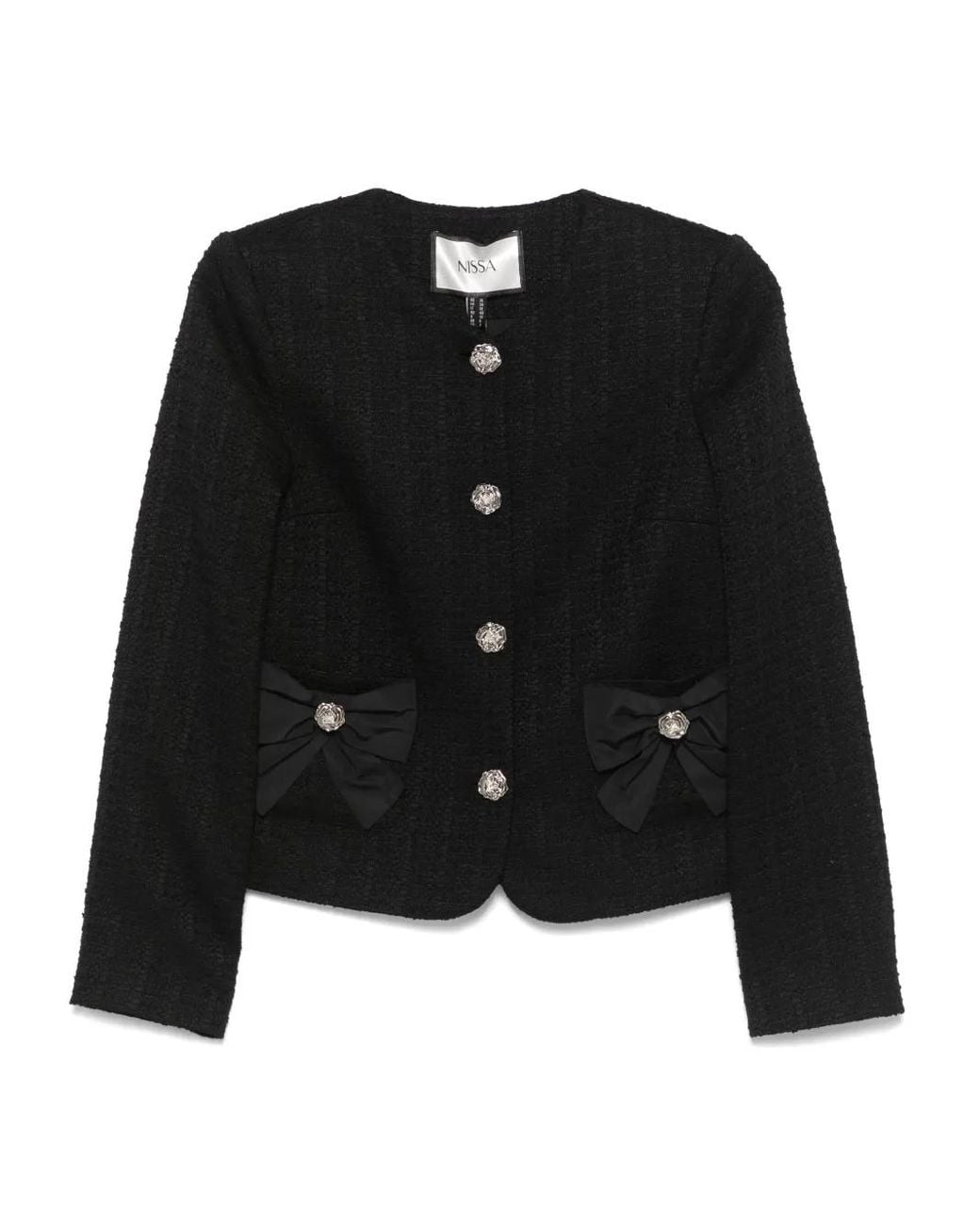 Chaqueta Con Detalle De Lazo Nissa de color Black