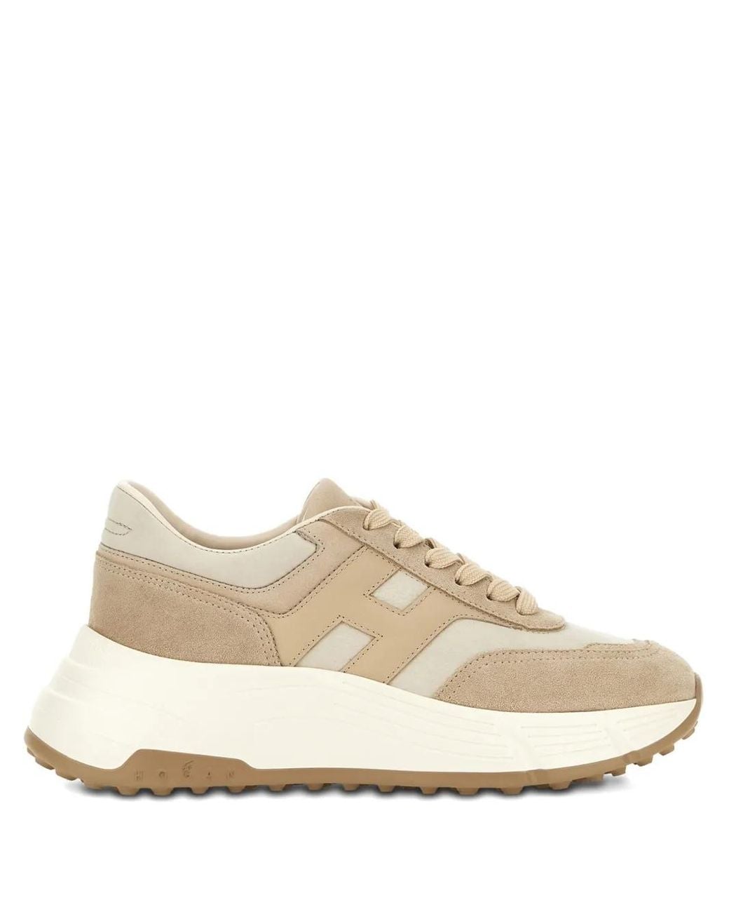 Hogan Natural Chunky Suede Cream Leather Sneakers