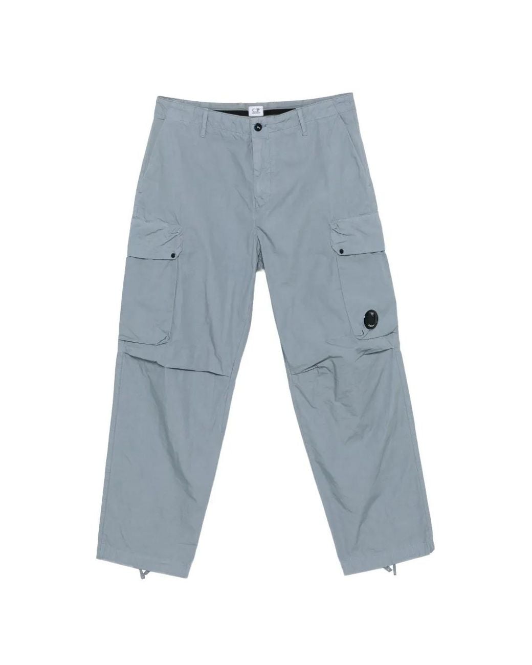 C P Company Blue Micro-Reps Boxy Cargo Lens Trousers for men
