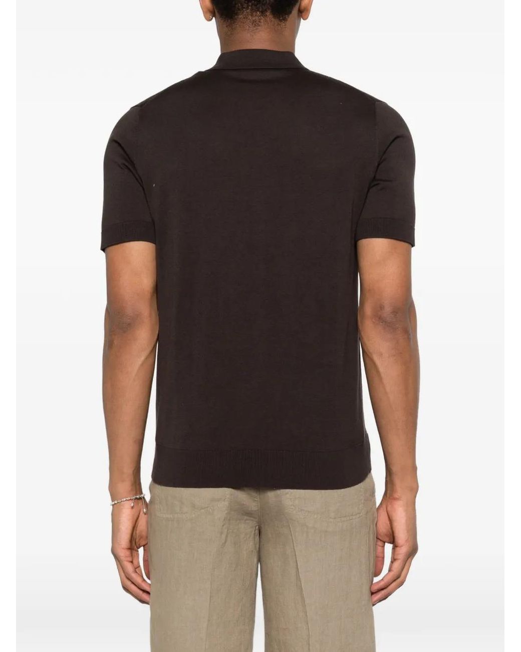 Paolo Pecora Black Buttoned Polo Shirt for men