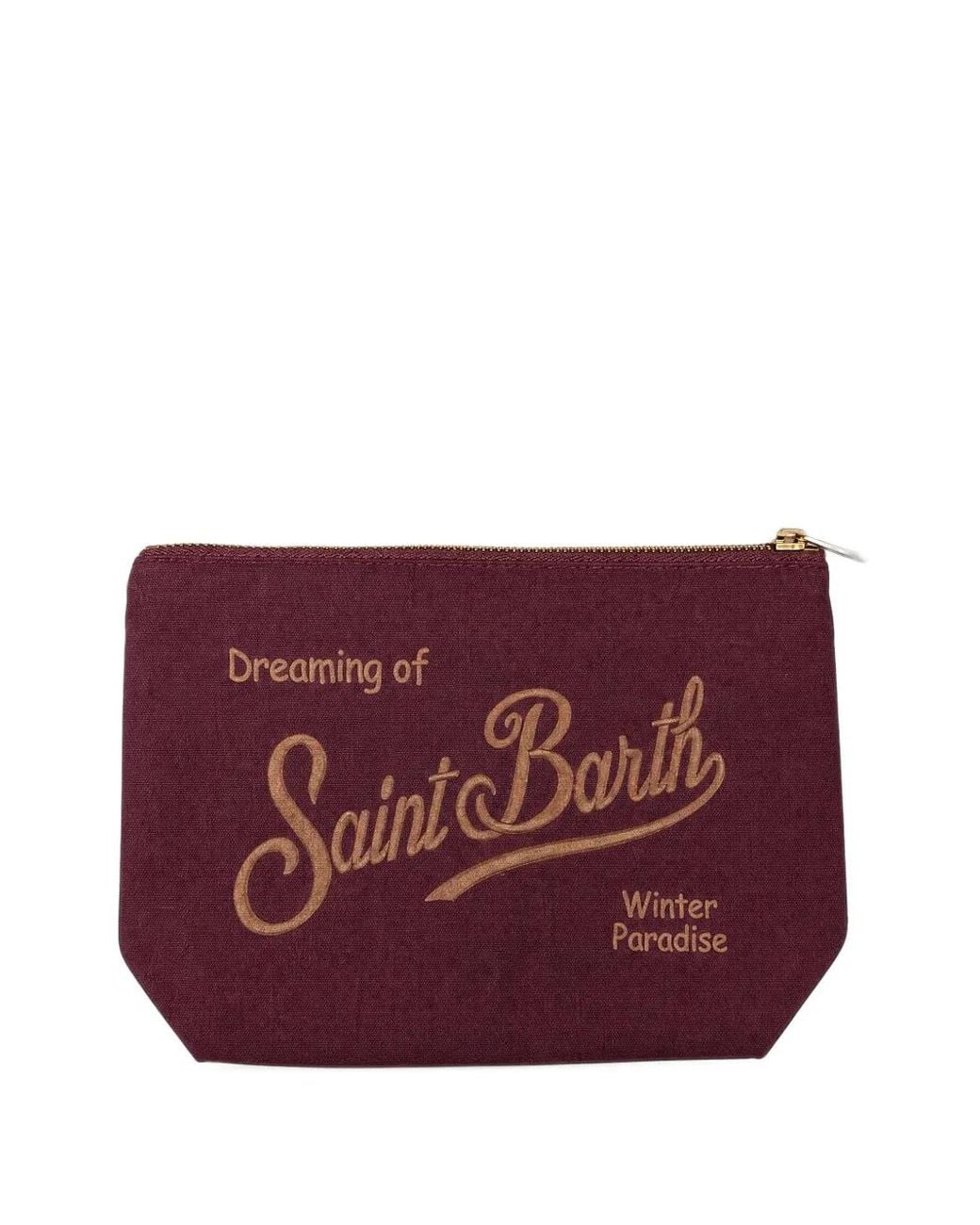 Mc2 Saint Barth Purple Logo-Print Canvas Clutch Bag