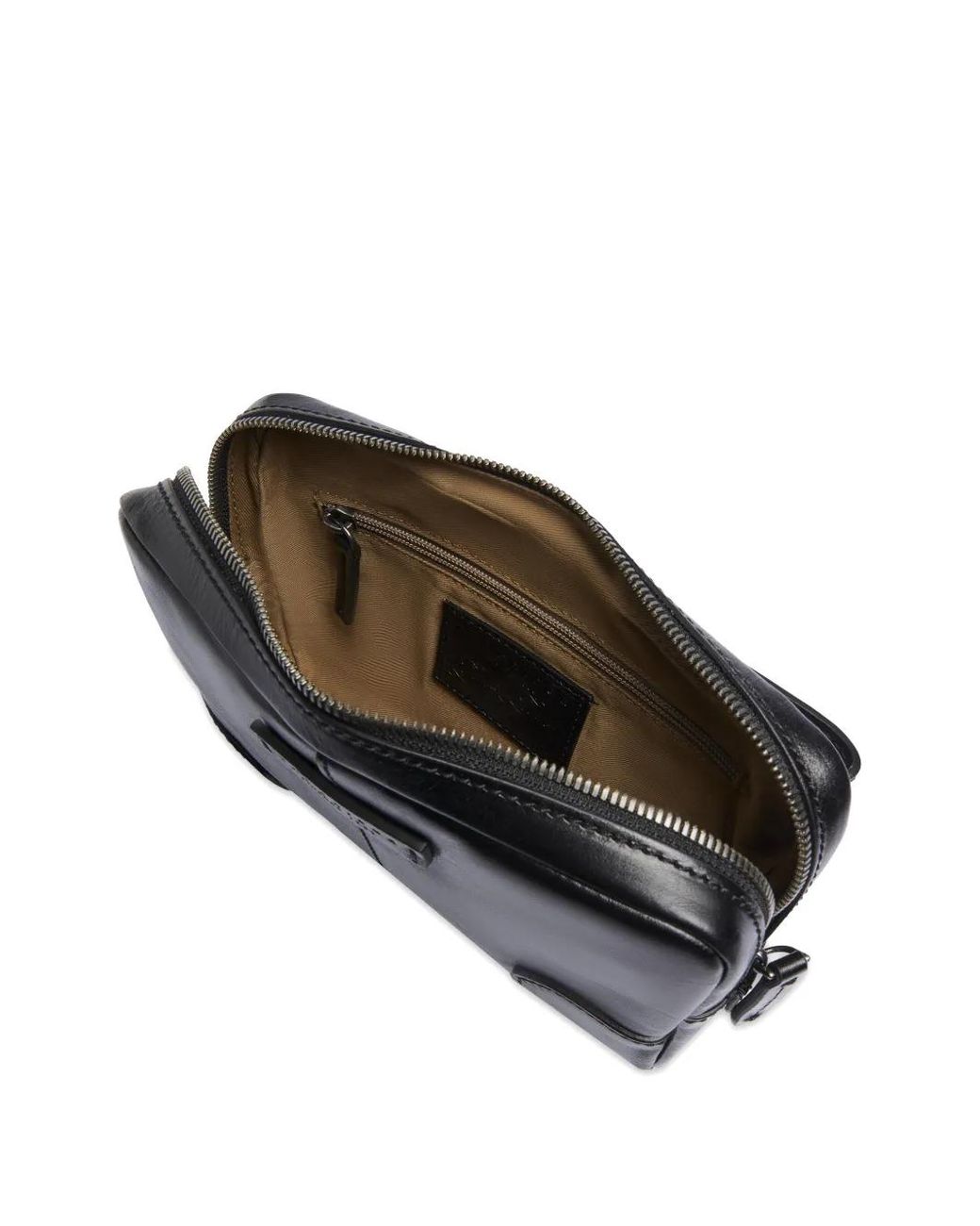 The Bridge Black Vespucci Leather Zip-Top Clutch Bag for men