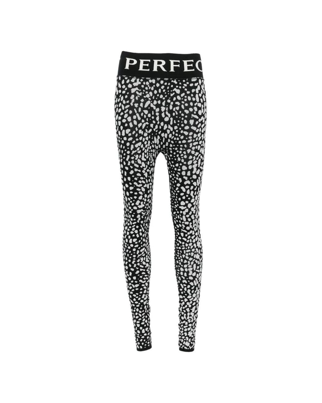 Perfect Moment Black Legging À Imprimé Léopard En Jacquard