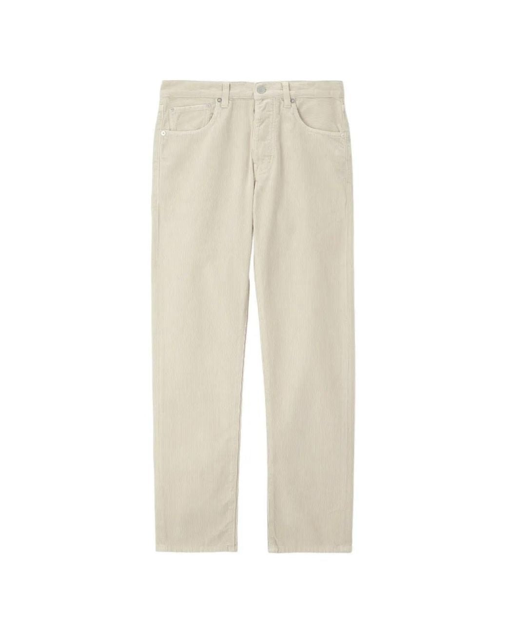 Fortela White Five-Pocket Corduroy Trousers