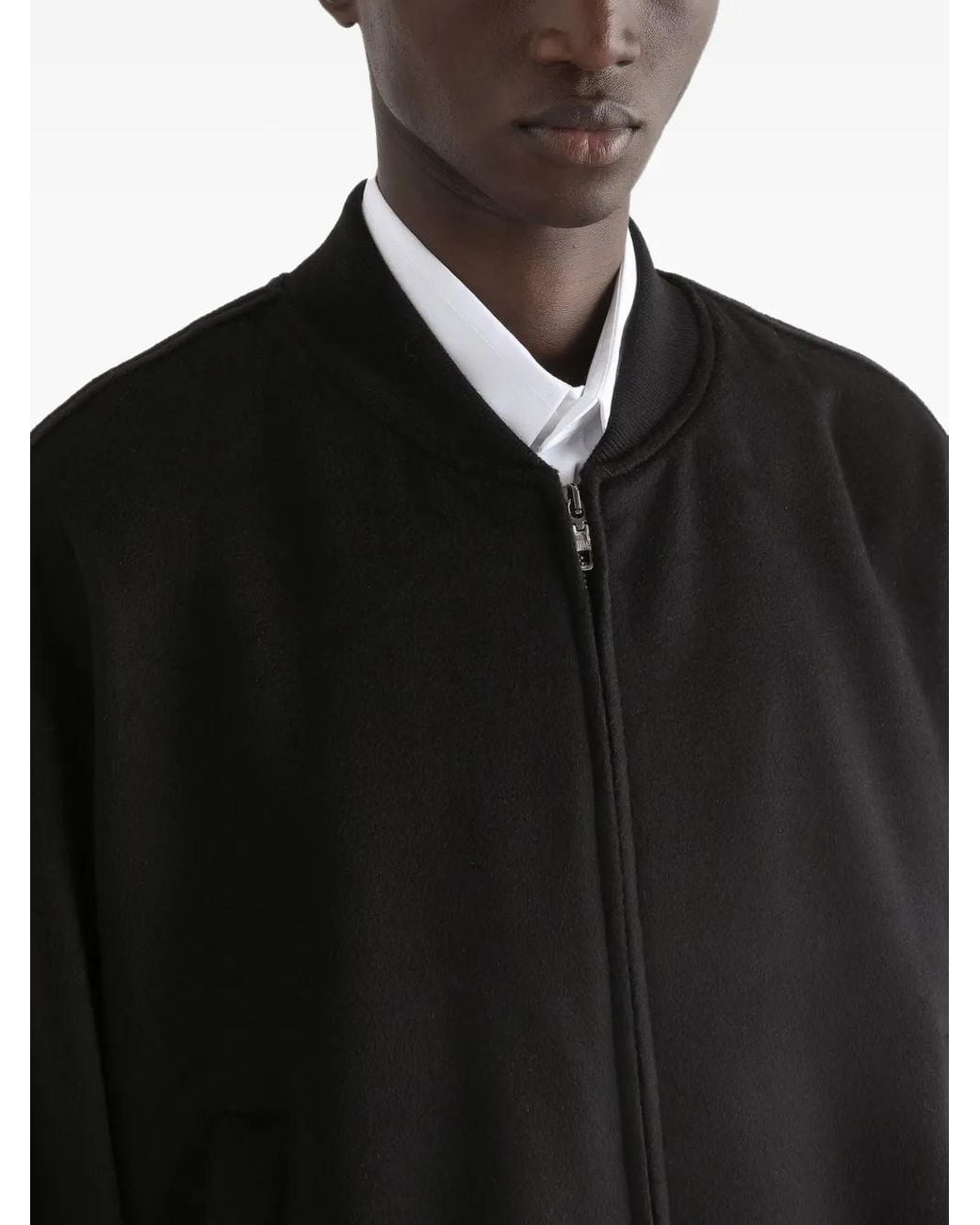 Dolce & Gabbana Black Cashmere Bomber Jacket for men