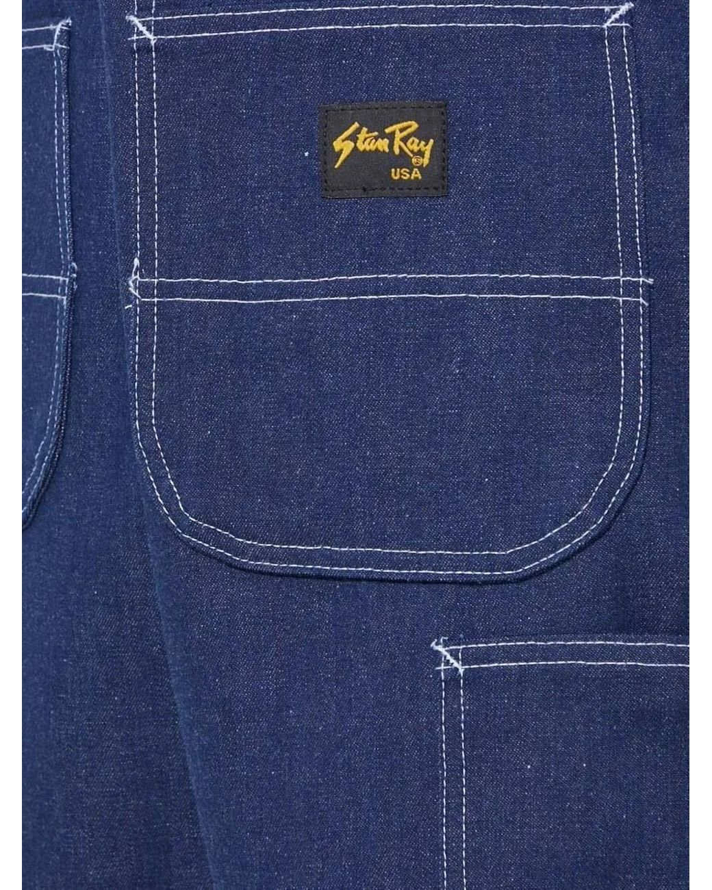 Stan Ray Blue Logo-Patch Denim Shorts for men