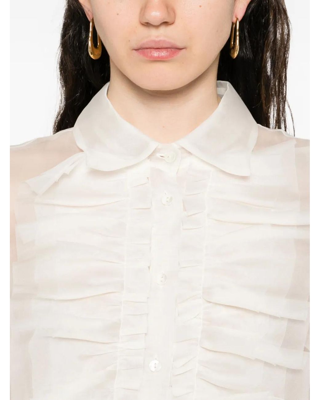 P.A.R.O.S.H. White Dress With Ruffles