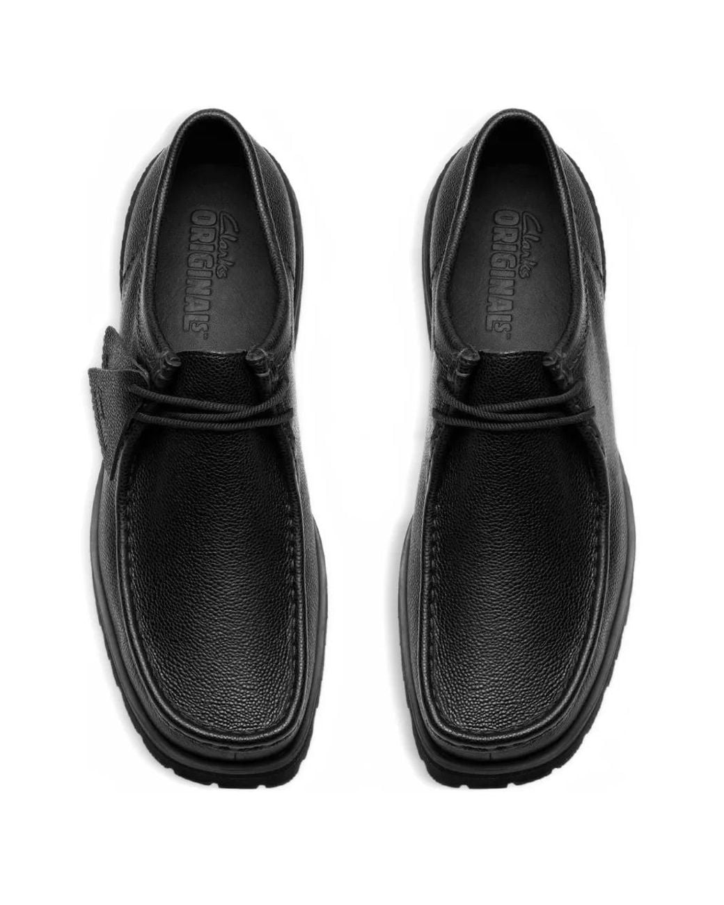Clarks Black Scotch-Grain Lace-Up Derby for men