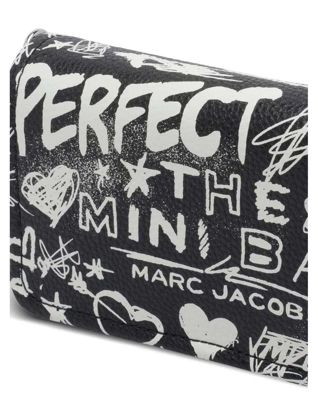 Marc Jacobs Black Mini Punk Scribble Leather Crossbody Bag