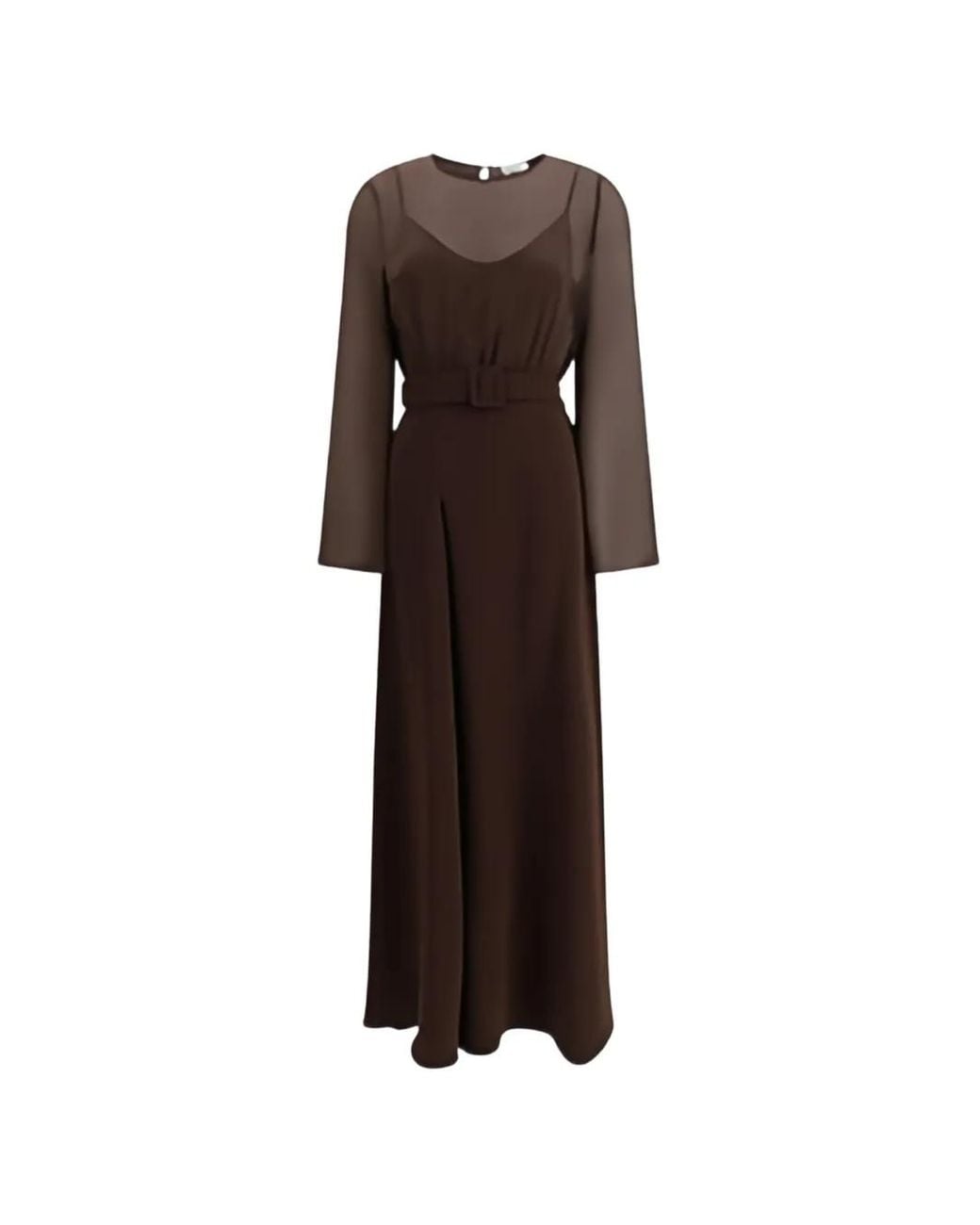 P.A.R.O.S.H. Brown Belted Dress