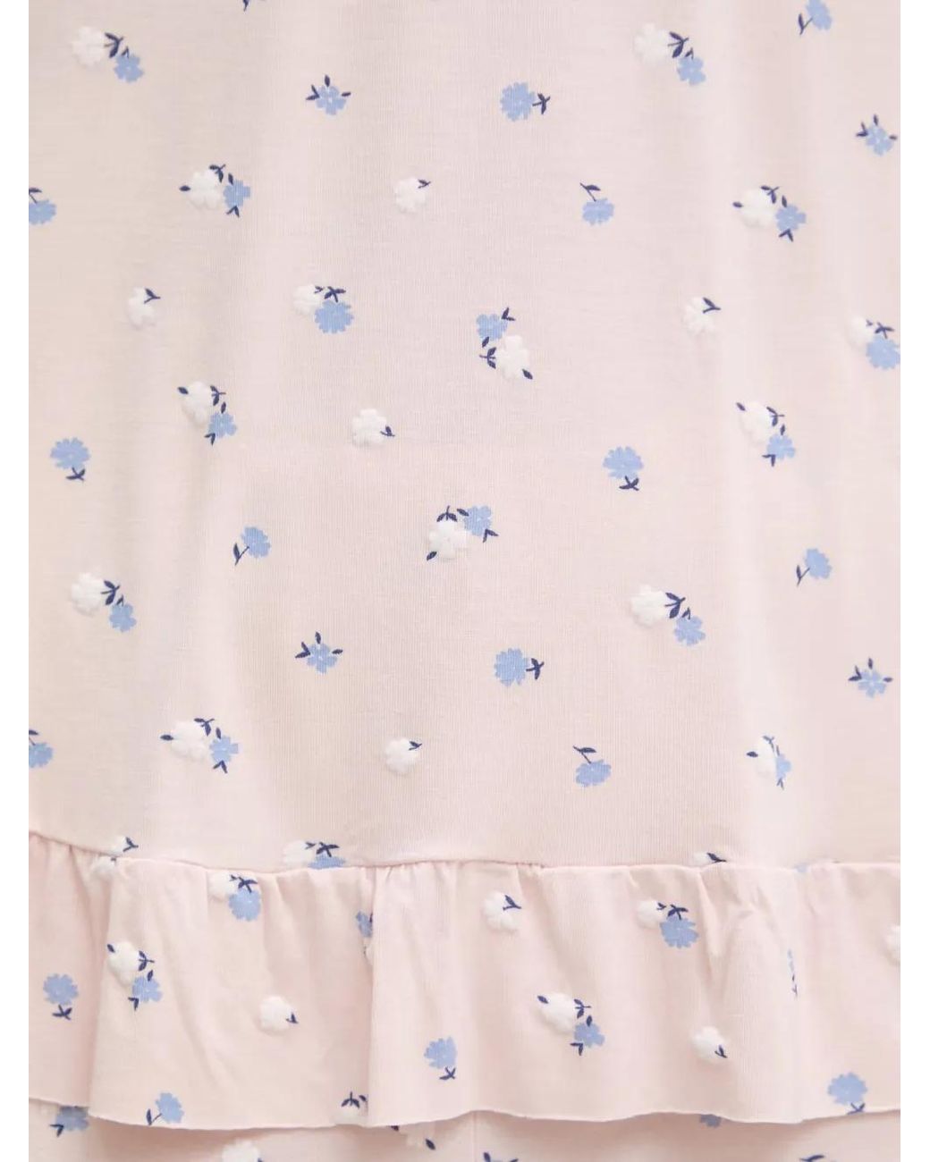 Benetton Pink Floral-Print Ruffled Nightwear Set