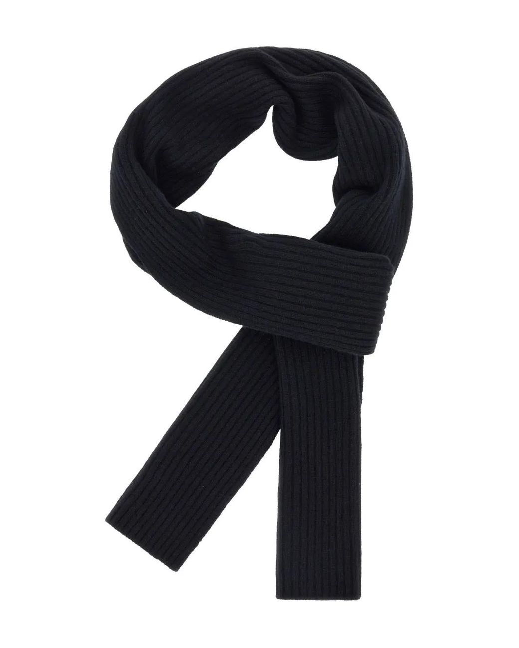 Boggi Black Ribbed Cashmere Scarf for men