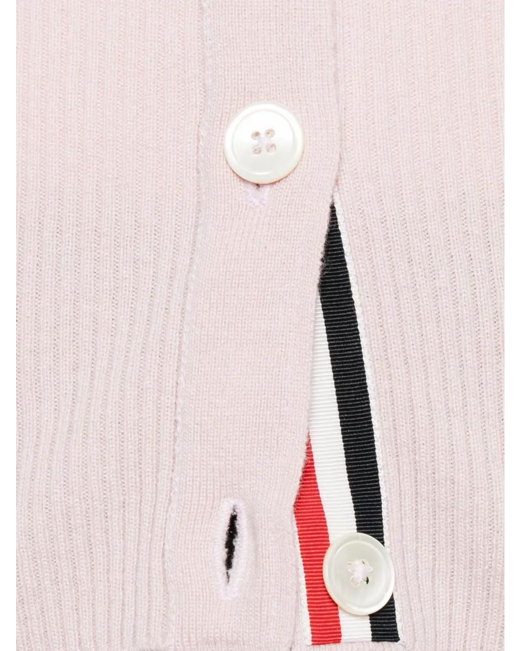 Thom Browne Pink Classic Cashmere 4-Bar V-Neck Cardigan